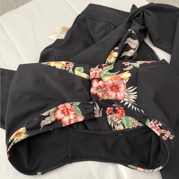 OP Black Floral Women's One Piece Swimsuit - Picture 6 of 9